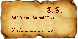 Böcker Borbála névjegykártya